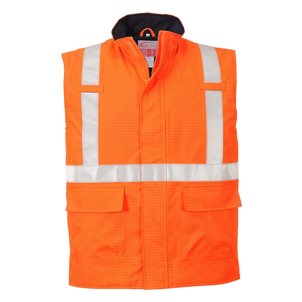 BIZFLAME RAIN HI-VIS ANTI-STATIC FR BODY WARMER-S776