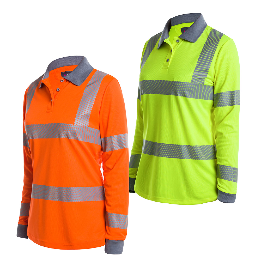 WOMENS HI VIS LONG SLEEVE POLOSHIRT