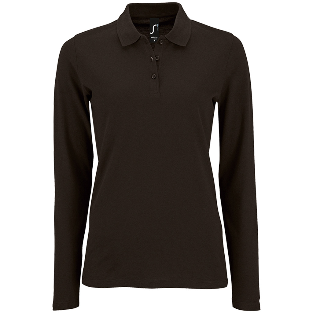 02083 LADIES PERFECT LONG SLEEVE PIQUE POLO SHIRT