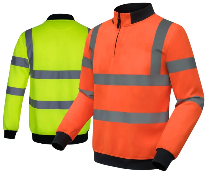 [SS001] AQUA HI-VIS QUARTER ZIP SWEAT SHIRT EN ISO 20471